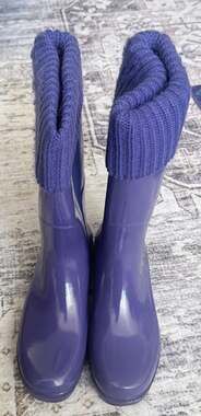 Capelli New York Purple Knit Cuff Rain Boots
